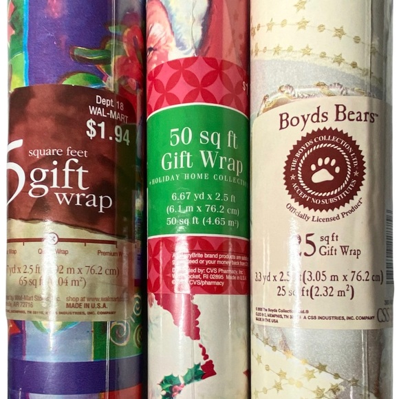 🎄 3x Wrapping Paper Boyds Bears Collection (phlox) - Picture 5 of 5